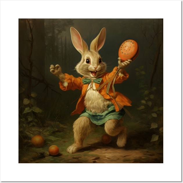 Easter Bunny And Pumpkins Wall Art by MiracleROLart